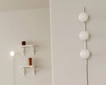 Ovoid Single væglampe - Rustfrit stål-opalglas - FRAMA