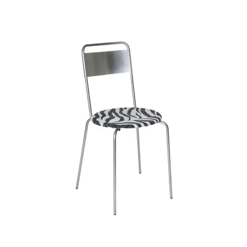 Petit Rond stol - Rustfrit stål-stof Zebra - FRAMA