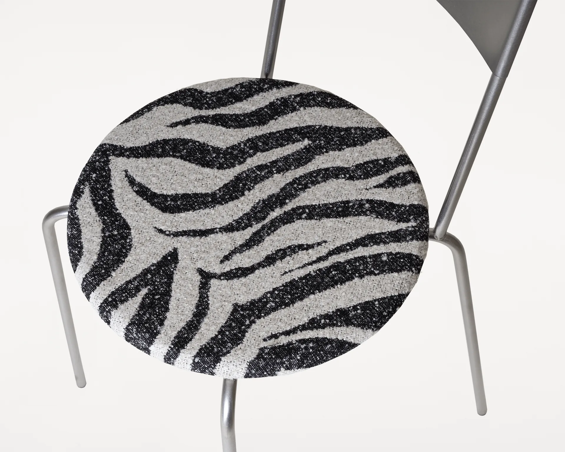 Petit Rond stol, Rustfrit stål-stof Zebra FRAMA
