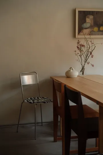 Petit Rond stol - Rustfrit stål-stof Zebra - FRAMA