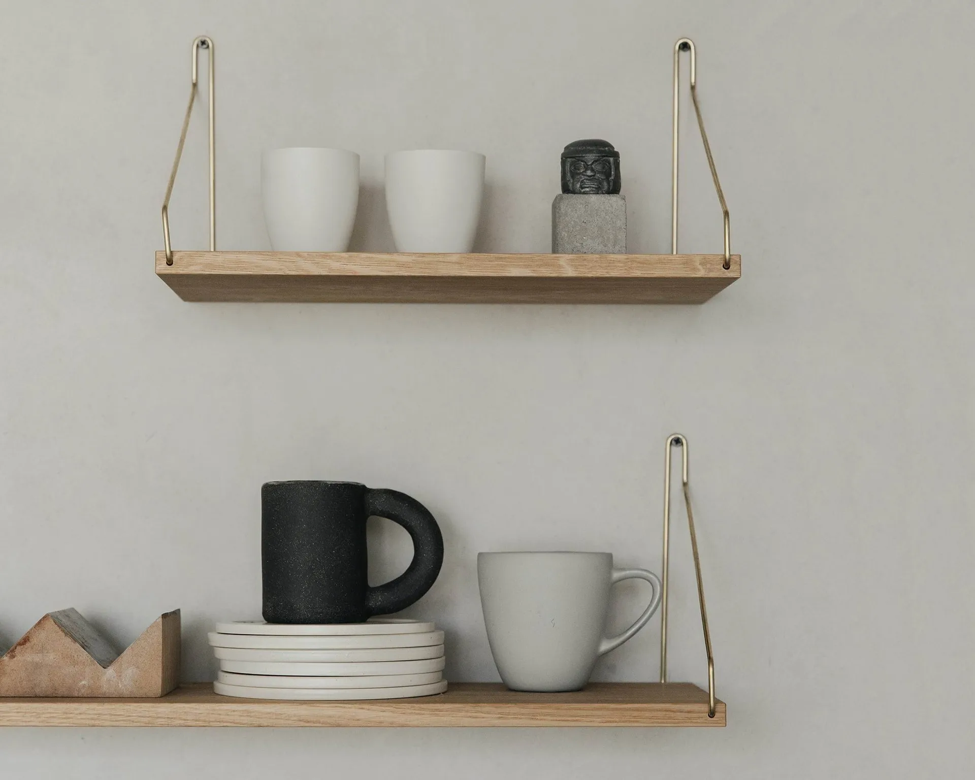 Single Shelf væghylde, Eg-messing, 80x20 cm FRAMA
