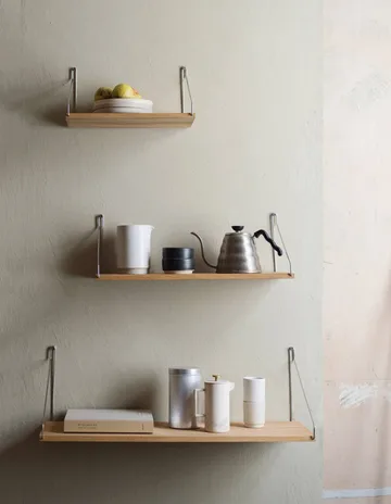 Single Shelf væghylde - Eg-rustfrit stål, 80x27 cm - FRAMA