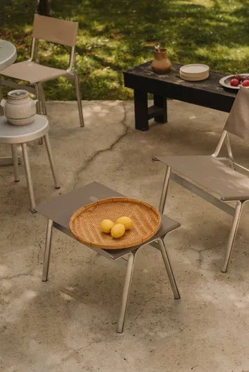 Union skammel - Aluminium-Sandstone Linen, H: 40,6 cm - FRAMA