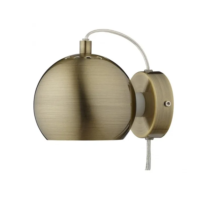Ball væglampe Ø12 cm - Antik messing - Frandsen