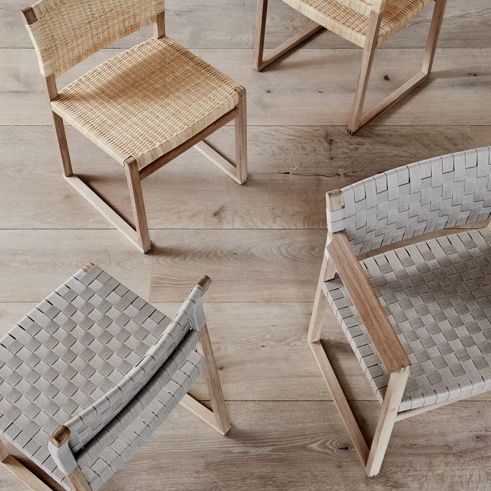 BM61 stol, Rattan-olieret stativ Fredericia Furniture