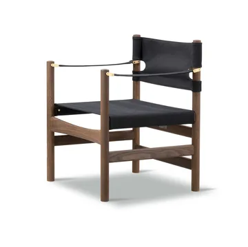 Canvas 21 karmstol - Sort canvas-olieret eg - Fredericia Furniture