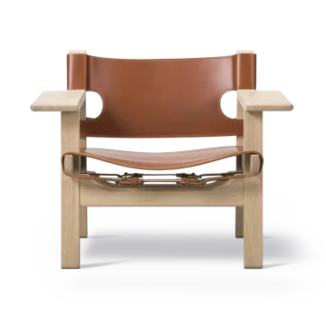 Den spanske stol lænestol - Læder cognac-lys olieret eg - Fredericia Furniture