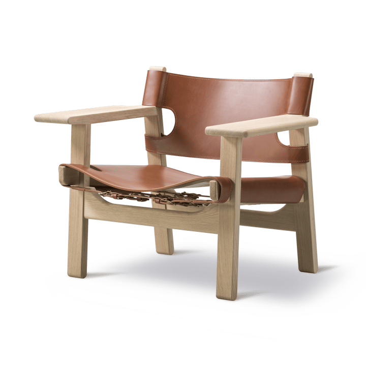 Den spanske stol lænestol, Læder cognac-lys olieret eg Fredericia Furniture