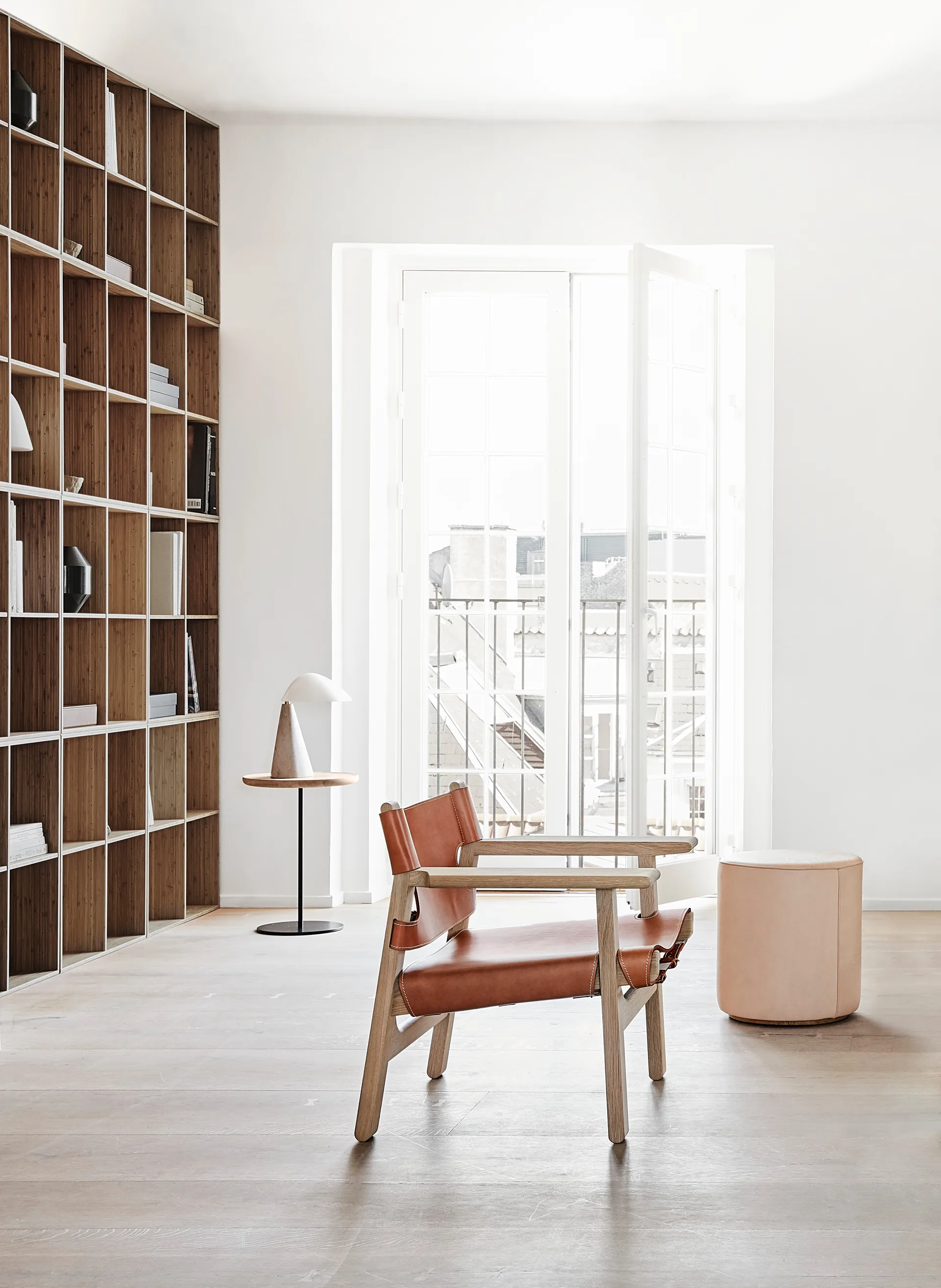 Den spanske stol lænestol, Læder cognac-lys olieret eg Fredericia Furniture