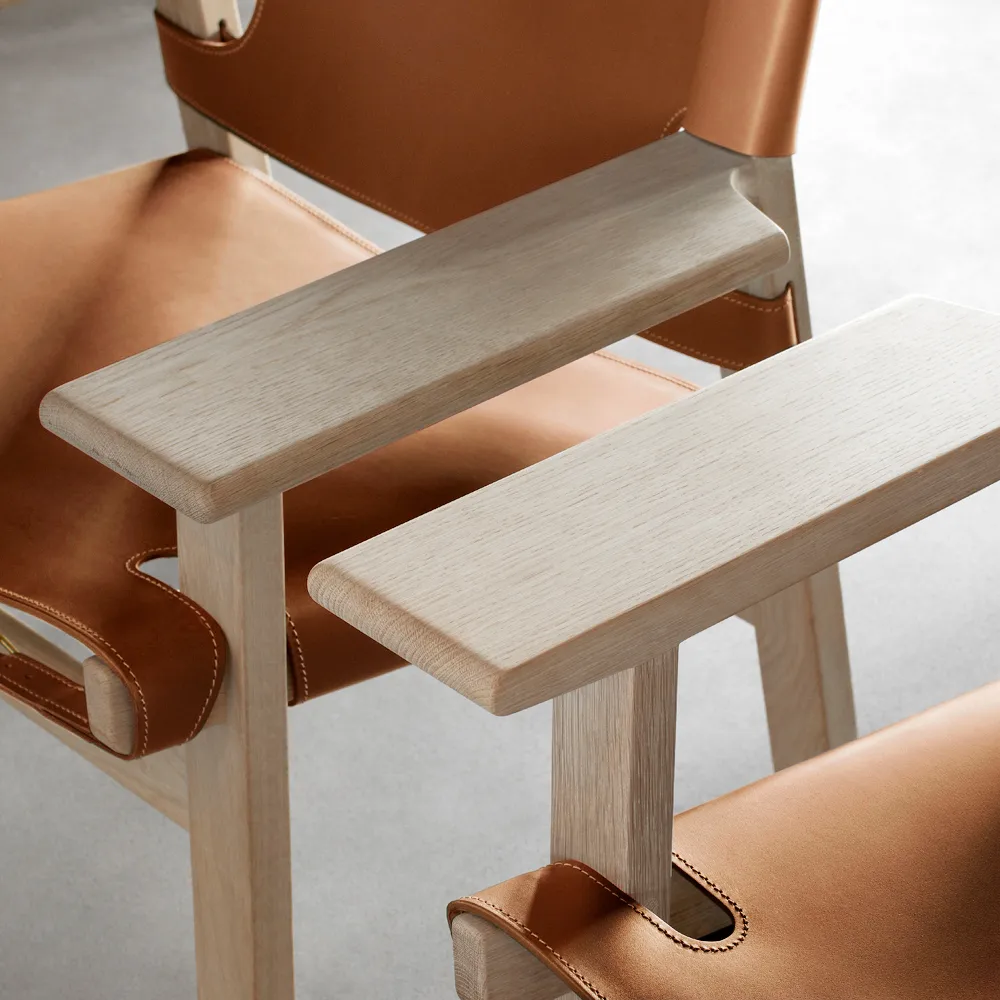 Den spanske stol lænestol, Læder cognac-såpolieret eg Fredericia Furniture