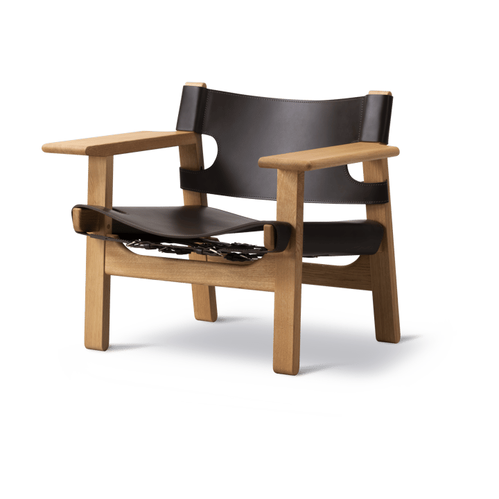 Den spanske stol lænestol - Læder mørkebrun-olieret eg - Fredericia Furniture