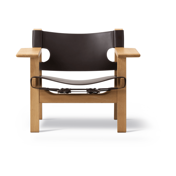 Den spanske stol lænestol, Læder mørkebrun-olieret eg Fredericia Furniture