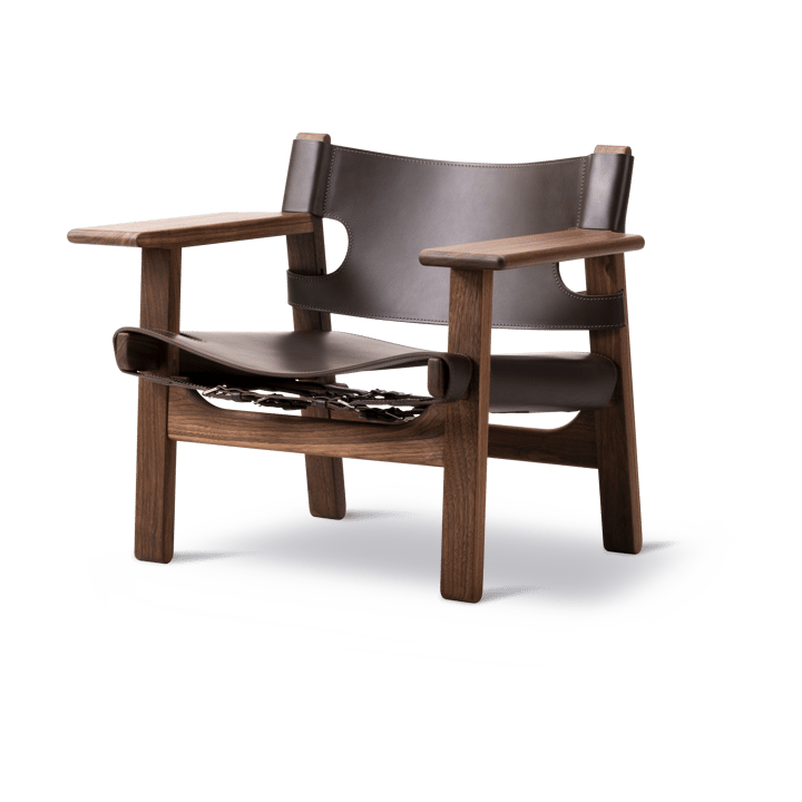 Den spanske stol lænestol - Læder mørkebrun-olieret valnød - Fredericia Furniture