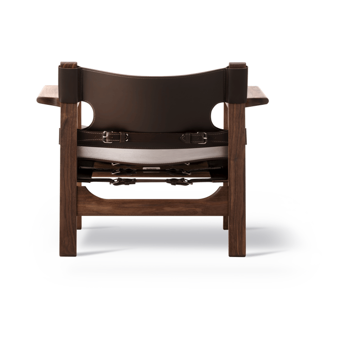 Den spanske stol lænestol, Læder mørkebrun-olieret valnød Fredericia Furniture