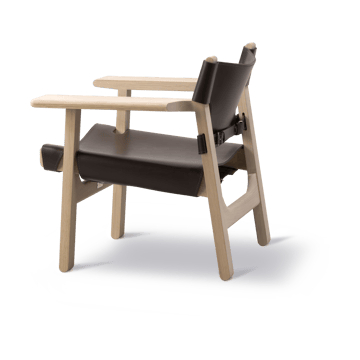 Den spanske stol lænestol - Læder mørkebrun-såpet eg - Fredericia Furniture