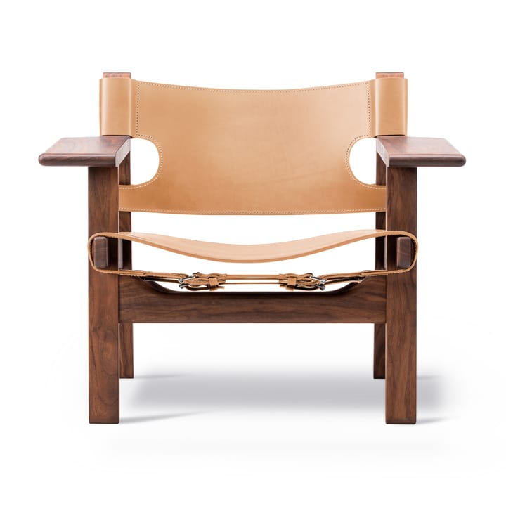 Den spanske stol lænestol - Læder natur-olieret valnød - Fredericia Furniture