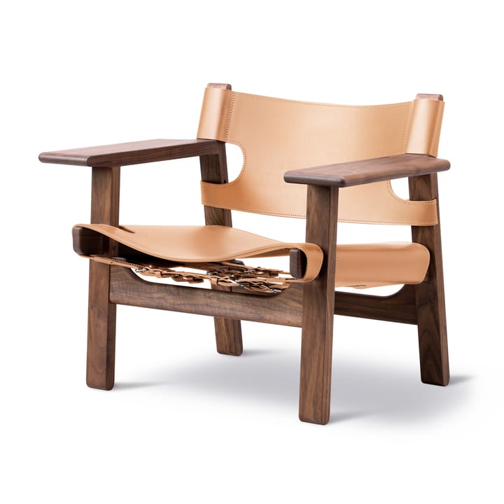 Den spanske stol lænestol, Læder natur-olieret valnød Fredericia Furniture