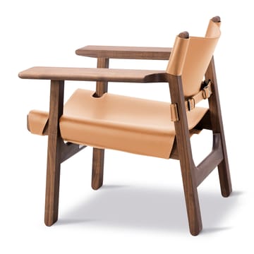 Den spanske stol lænestol - Læder natur-olieret valnød - Fredericia Furniture