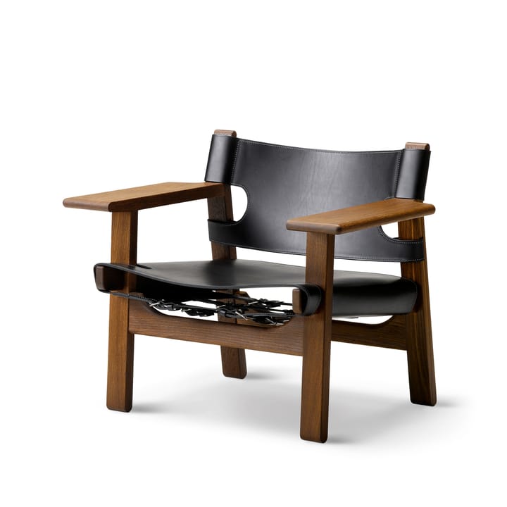 Den spanske stol lænestol - Læder sort-røget eg - Fredericia Furniture