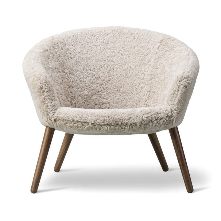 Ditzel loungefåtøj fåreskind - Moonlight-walnut - Fredericia Furniture
