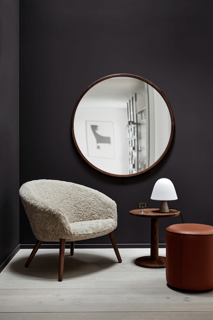 Ditzel loungefåtøj fåreskind, Moonlight-walnut Fredericia Furniture