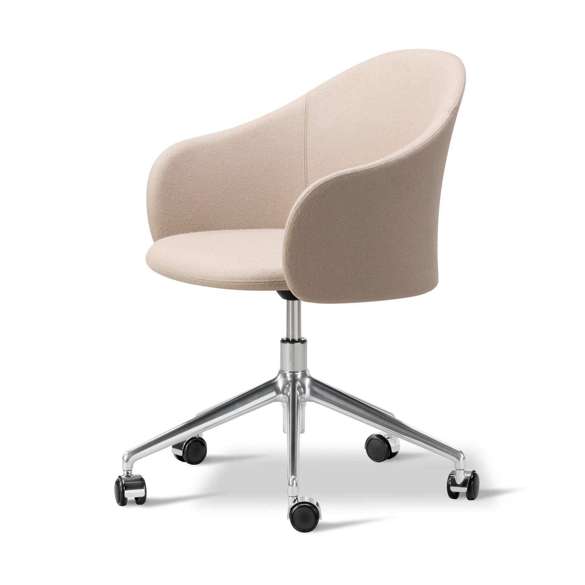 Gomo Armchair lænestol swivel-base 5-star, Blazer CUZ47 Fairfield-poleret aluminium Fredericia Furniture