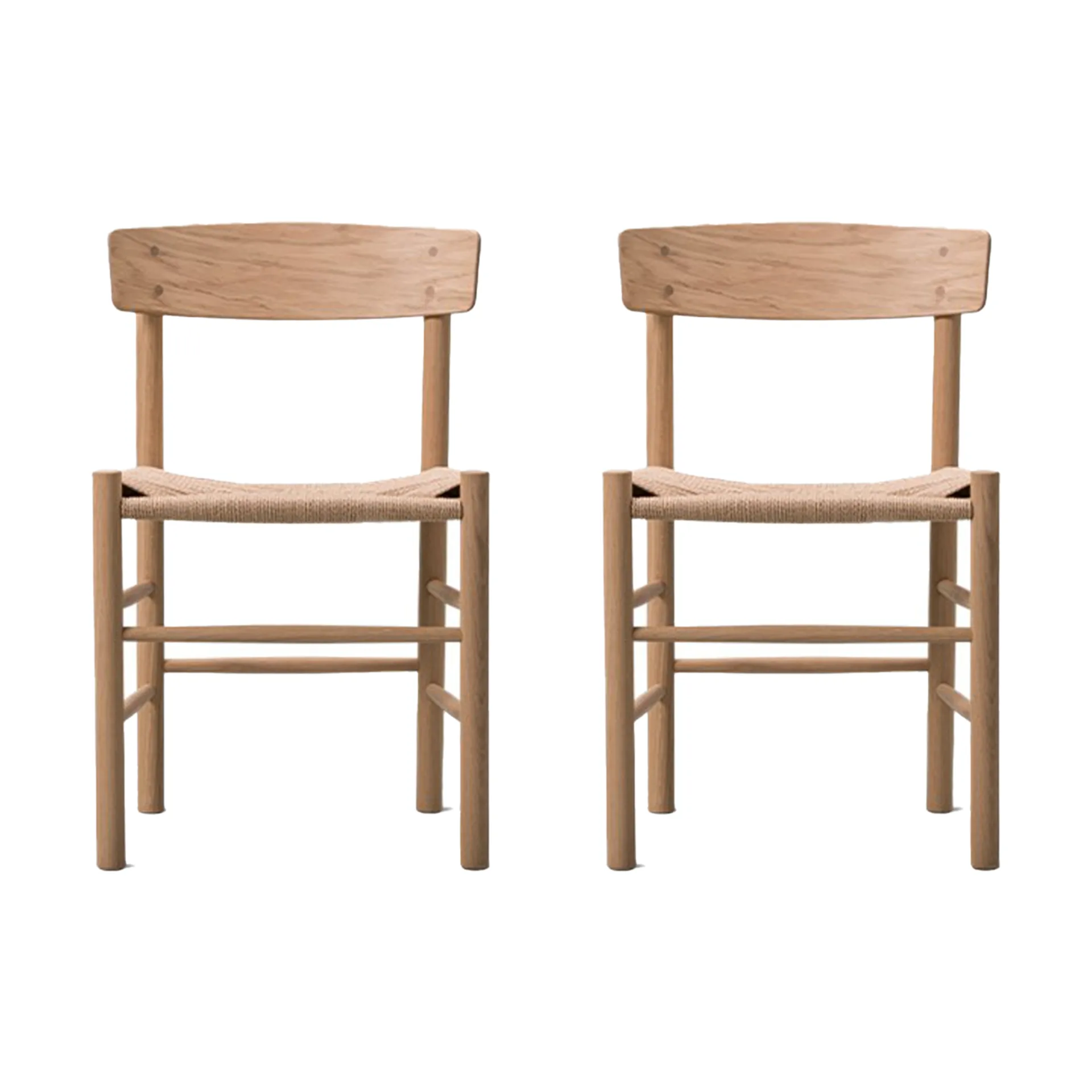 J39 stol, Lys oliebehandlet eg-flettet natur, 2 stk.,  Fredericia Furniture