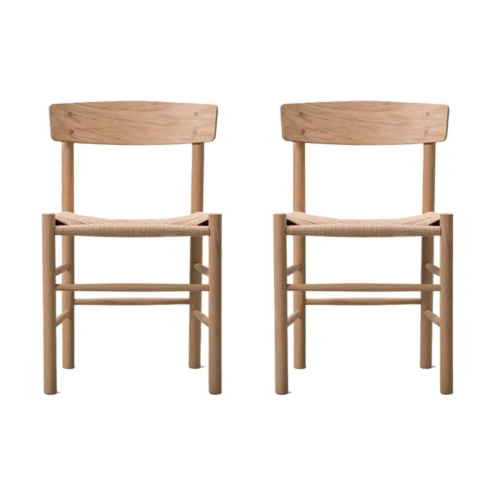 J39 stol, Lys oliebehandlet eg-flettet natur, 2 stk. - Fredericia Furniture