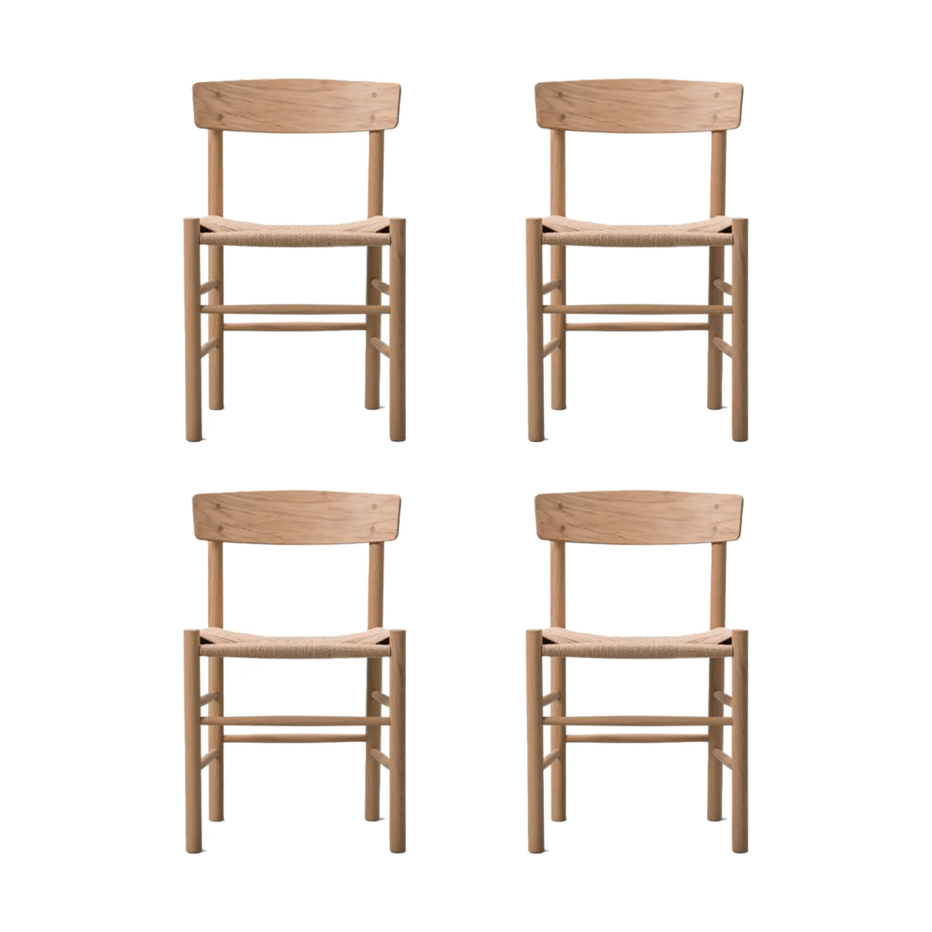 J39 stol, Lys oliebehandlet eg-flettet natur, 4 stk.,  Fredericia Furniture