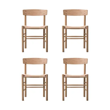 J39 stol, Lys oliebehandlet eg-flettet natur, 4 stk. - Fredericia Furniture