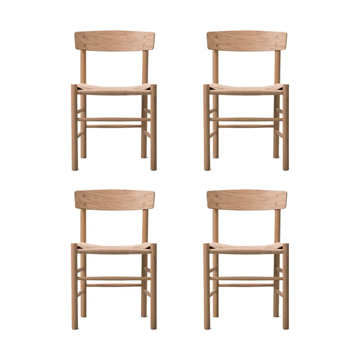 J39 stol, Lys oliebehandlet eg-flettet natur, 4 stk. - Fredericia Furniture