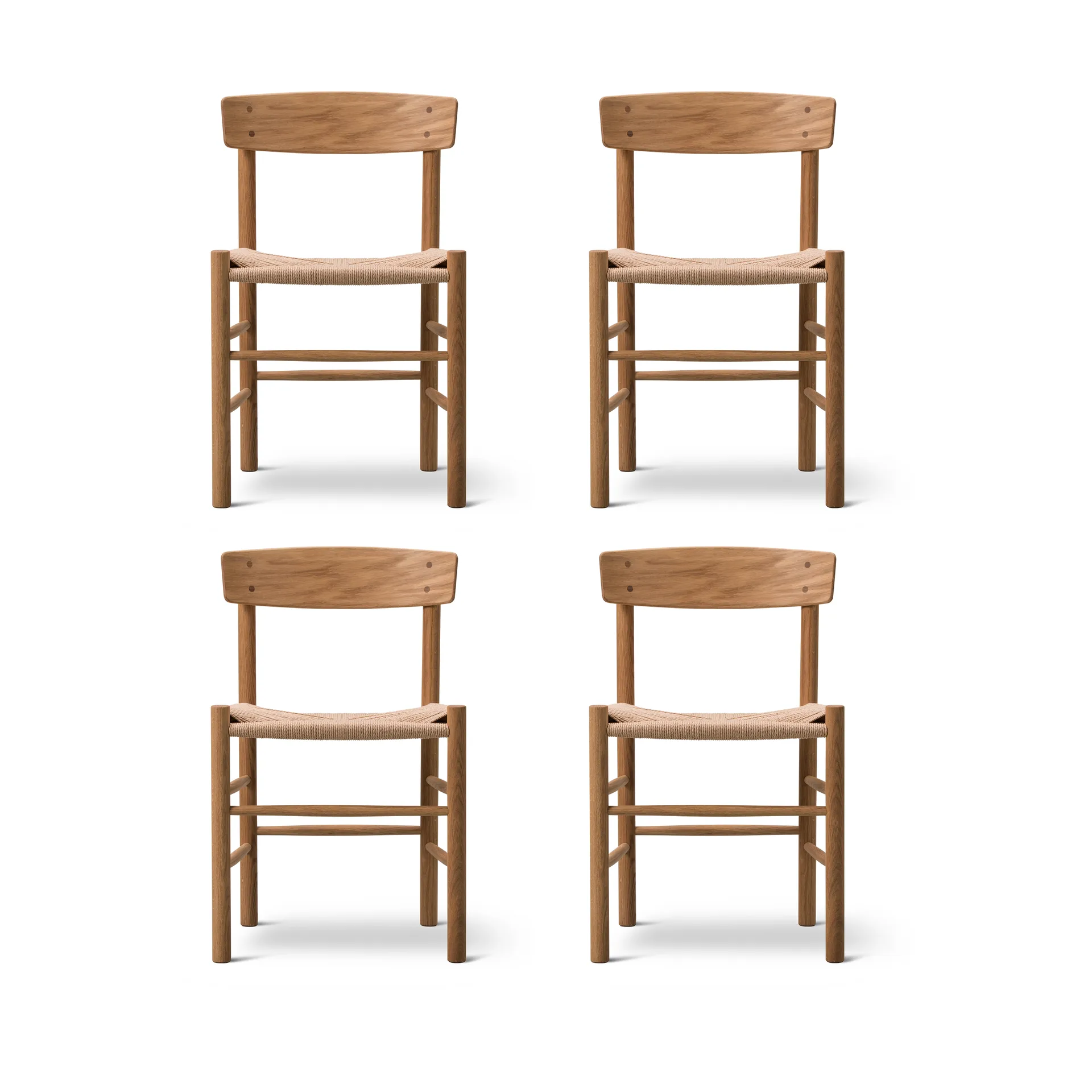 J39 stol, Oliebehandlet eg-flettet natur, 4 stk.,  Fredericia Furniture