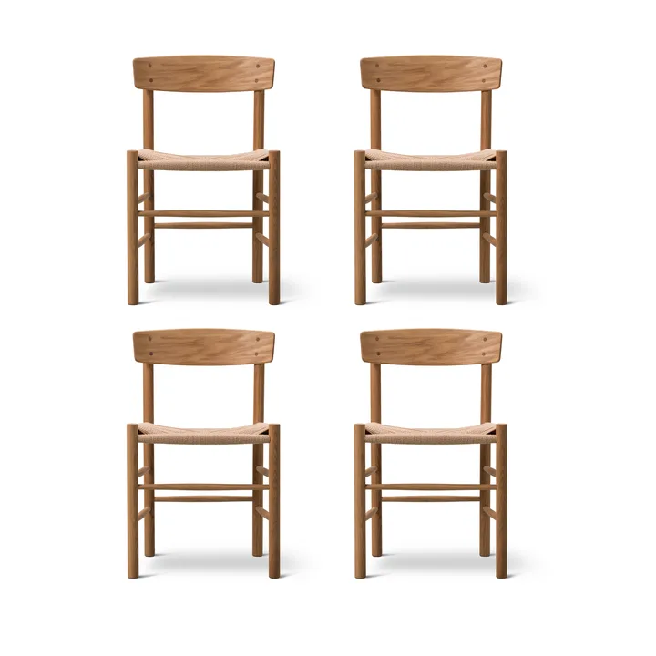 J39 stol, Oliebehandlet eg-flettet natur, 4 stk. - Fredericia Furniture