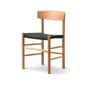 J39 stol - Olieret egetræ-sort canvas - Fredericia Furniture