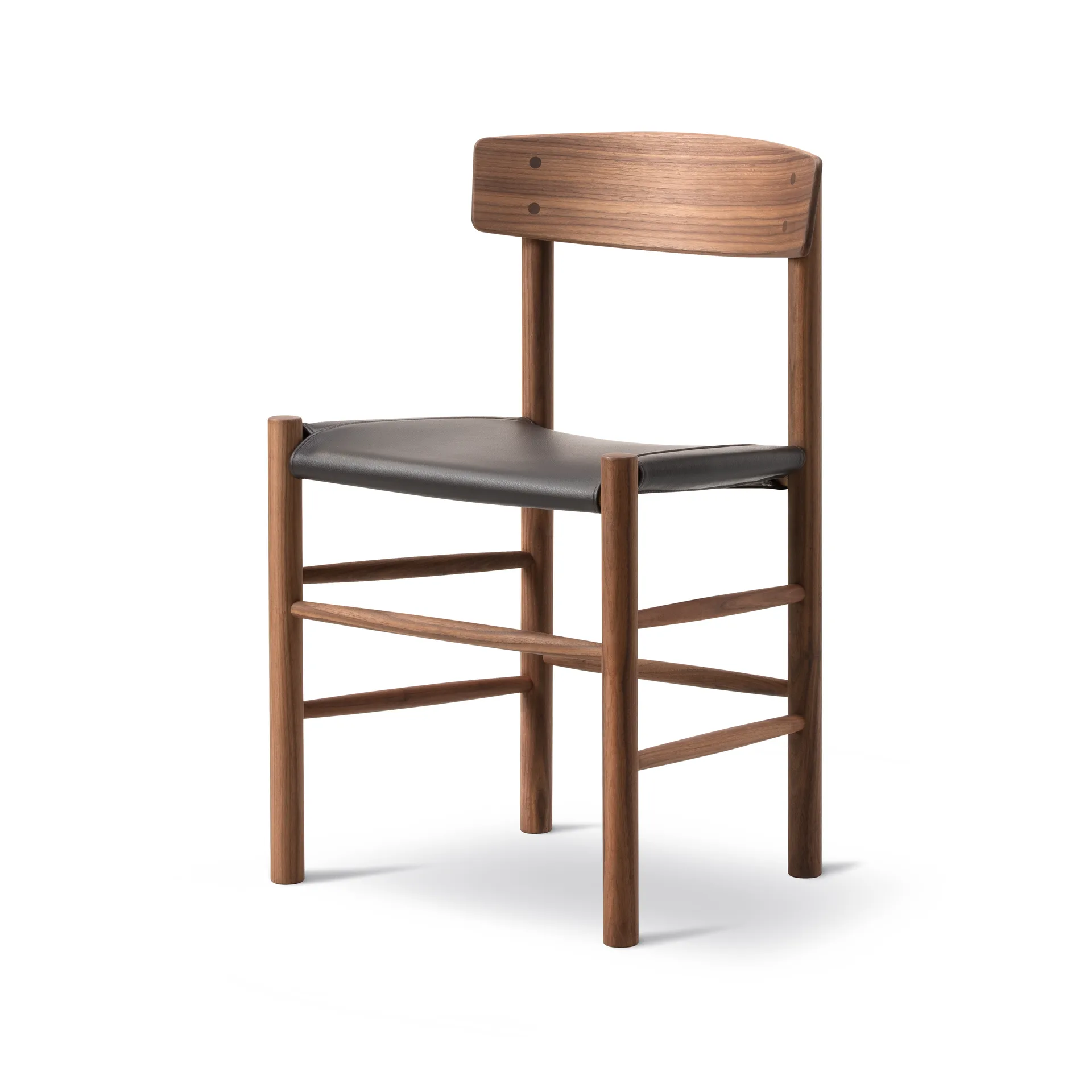 J39 stol, Olieret valnød-læder Omni 377 mørkebrun Fredericia Furniture