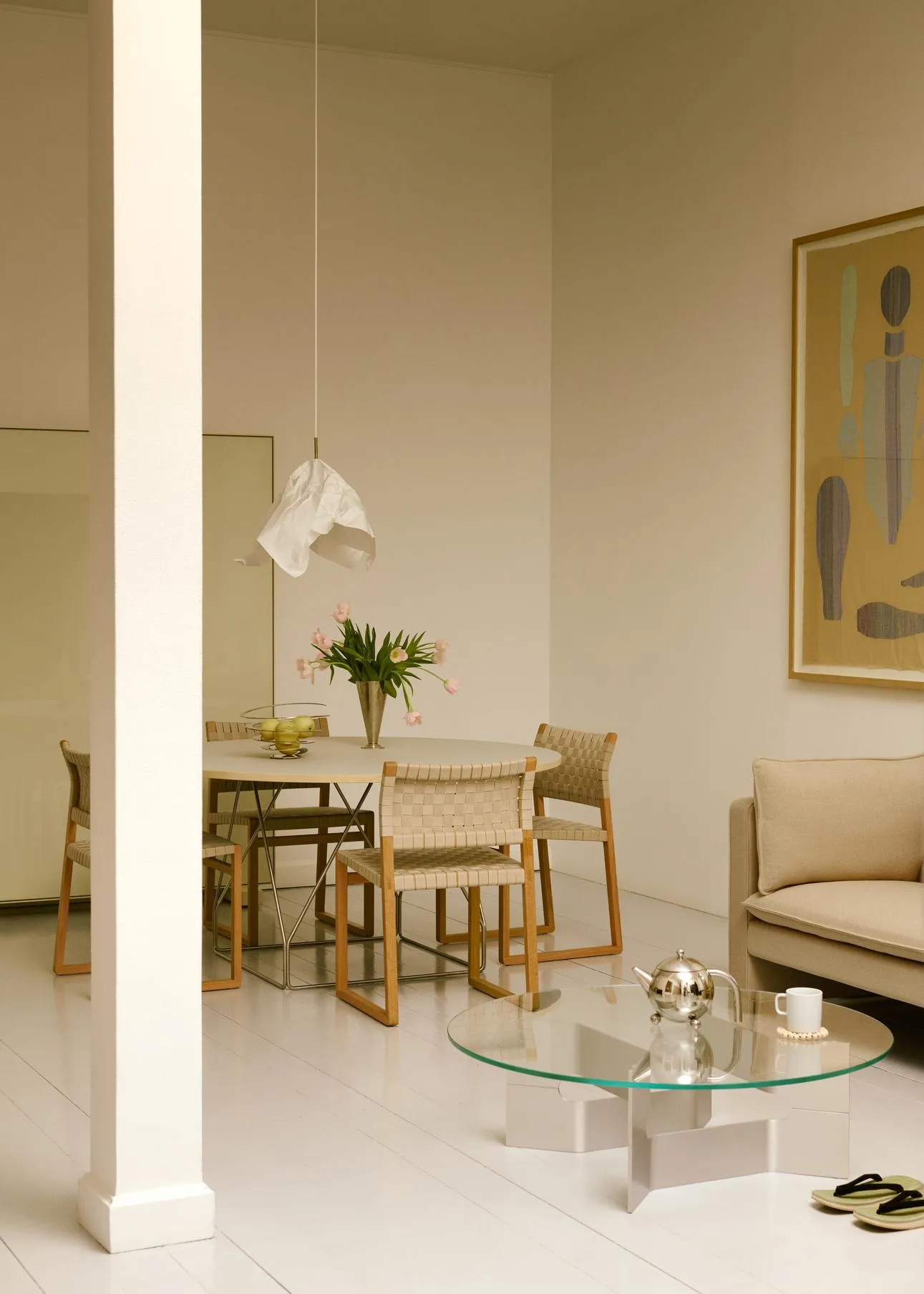 JG sofabord Ø98 cm, Glas-børstet aluminium Fredericia Furniture