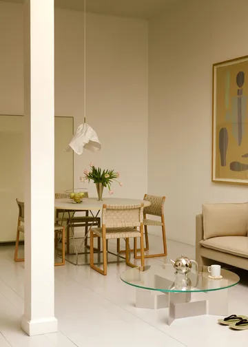 JG sofabord Ø98 cm - Glas-børstet aluminium - Fredericia Furniture