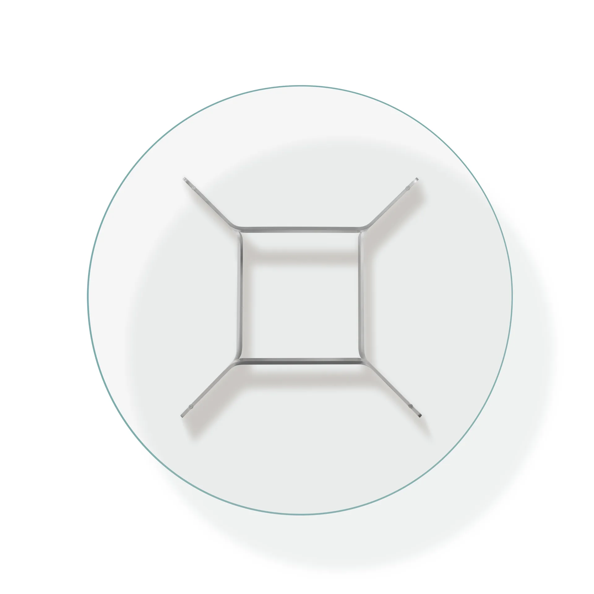 JG sofabord Ø98 cm, Glas-børstet aluminium Fredericia Furniture