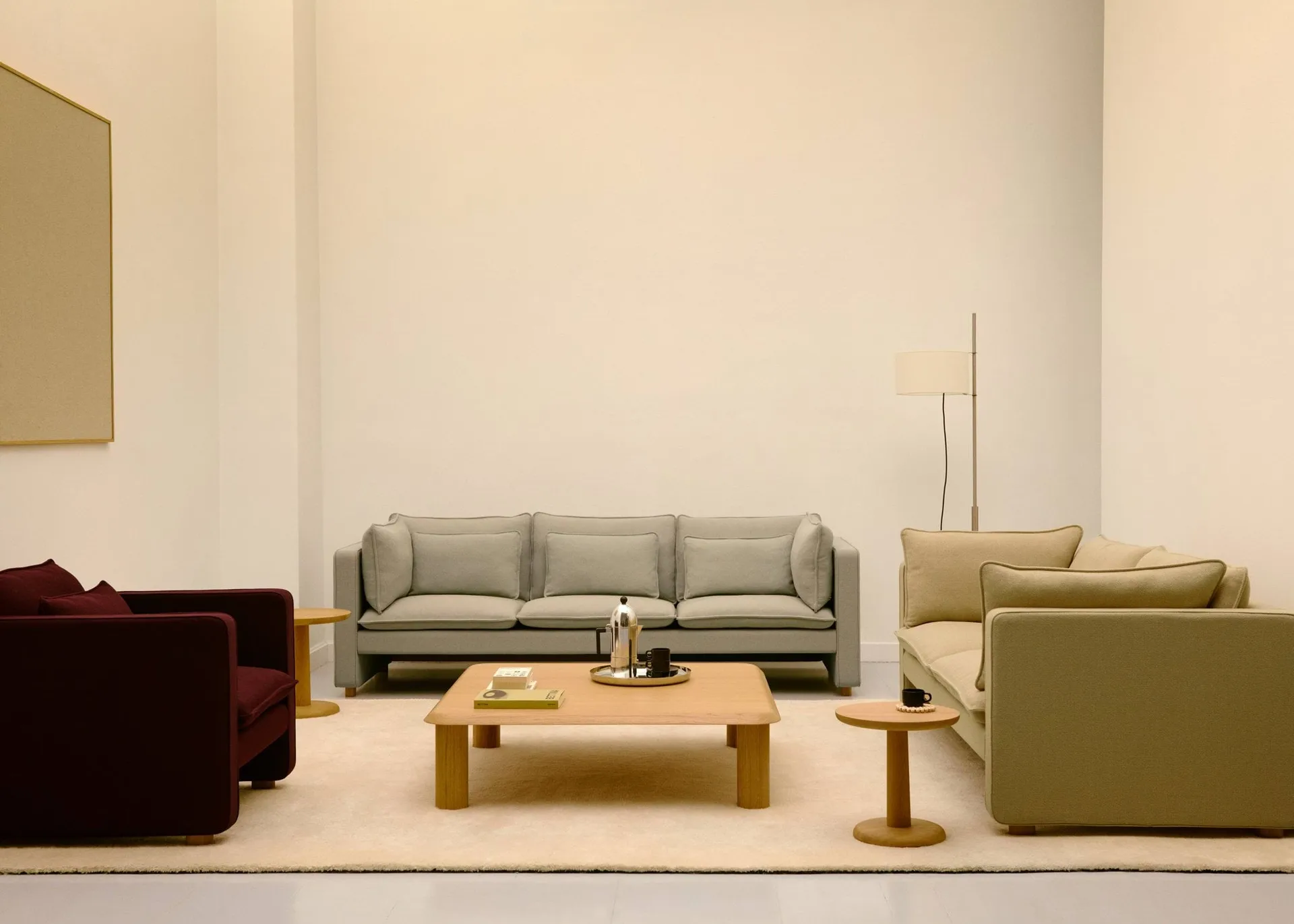 Jota sofa, Vidar 146-lysolieret eg, 231 cm, 3-personers sofa Fredericia Furniture