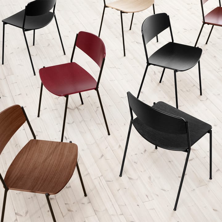 Lynderup 3080 stol, Sort ask-sort stålstel Fredericia Furniture