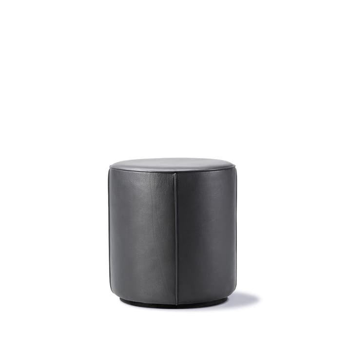 Mono siddepuff - Læder omni 301 black-Ø39 cm - Fredericia Furniture