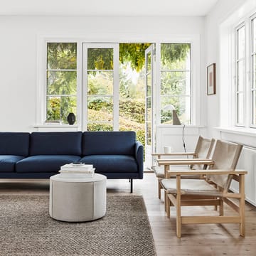 Mono siddepuff - Læder omni 301 black-Ø39 cm - Fredericia Furniture