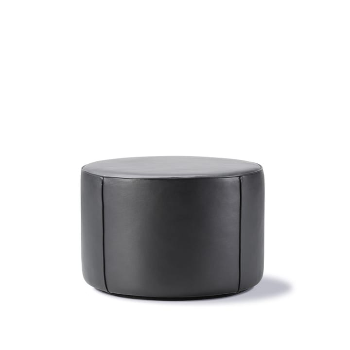 Mono siddepuff - Læder omni 301 black-Ø55 cm - Fredericia Furniture