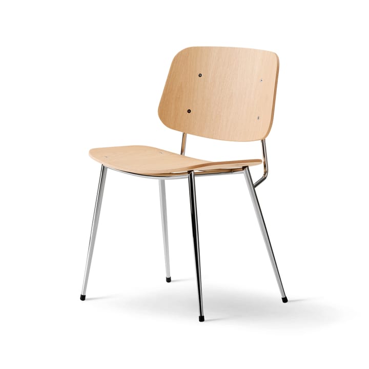 Søborg Metal stol - Klarlakeret eg-kromstel - Fredericia Furniture