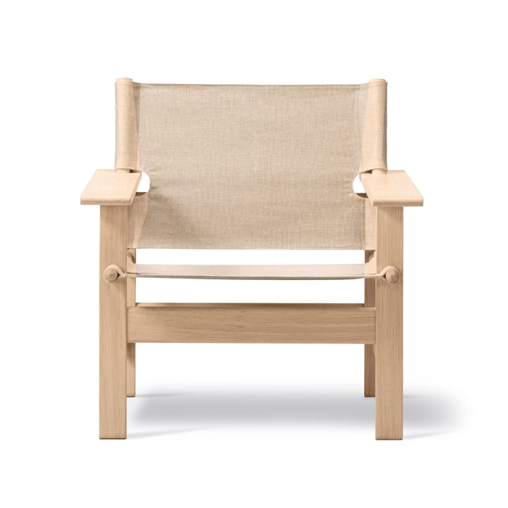 The Canvas Chair lænestol - Canvas natur-sæbet  egstativ - Fredericia Furniture