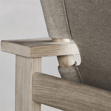 The Canvas Chair lænestol - Canvas sort-sortlakeret eg, inkl. sort læderpude - Fredericia Furniture