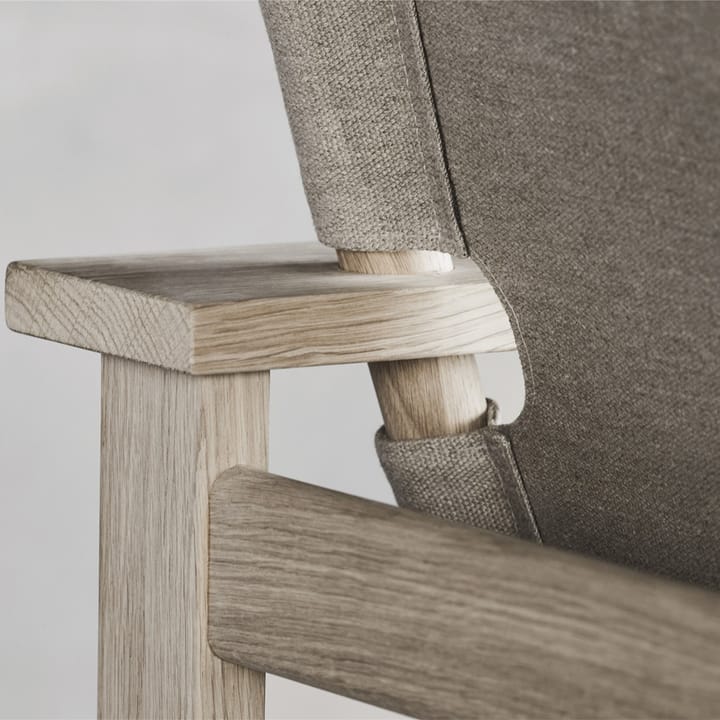 The Canvas Chair lænestol, Canvas sort-sortlakeret eg, inkl. sort læderpude Fredericia Furniture