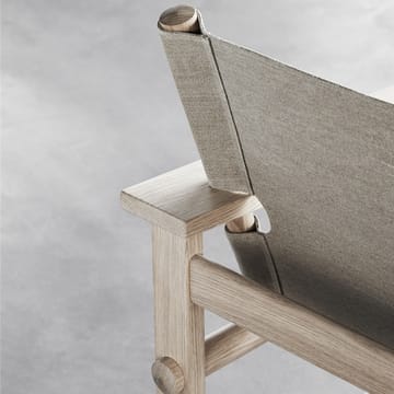 The Canvas Chair lænestol - Canvas sort-sortlakeret eg, inkl. sort læderpude - Fredericia Furniture