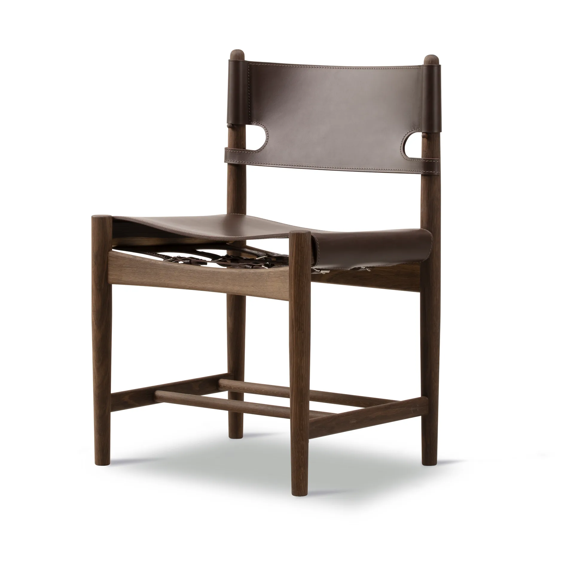 The Spanish Dining Chair, Læder mørkebrun-røget eg Fredericia Furniture