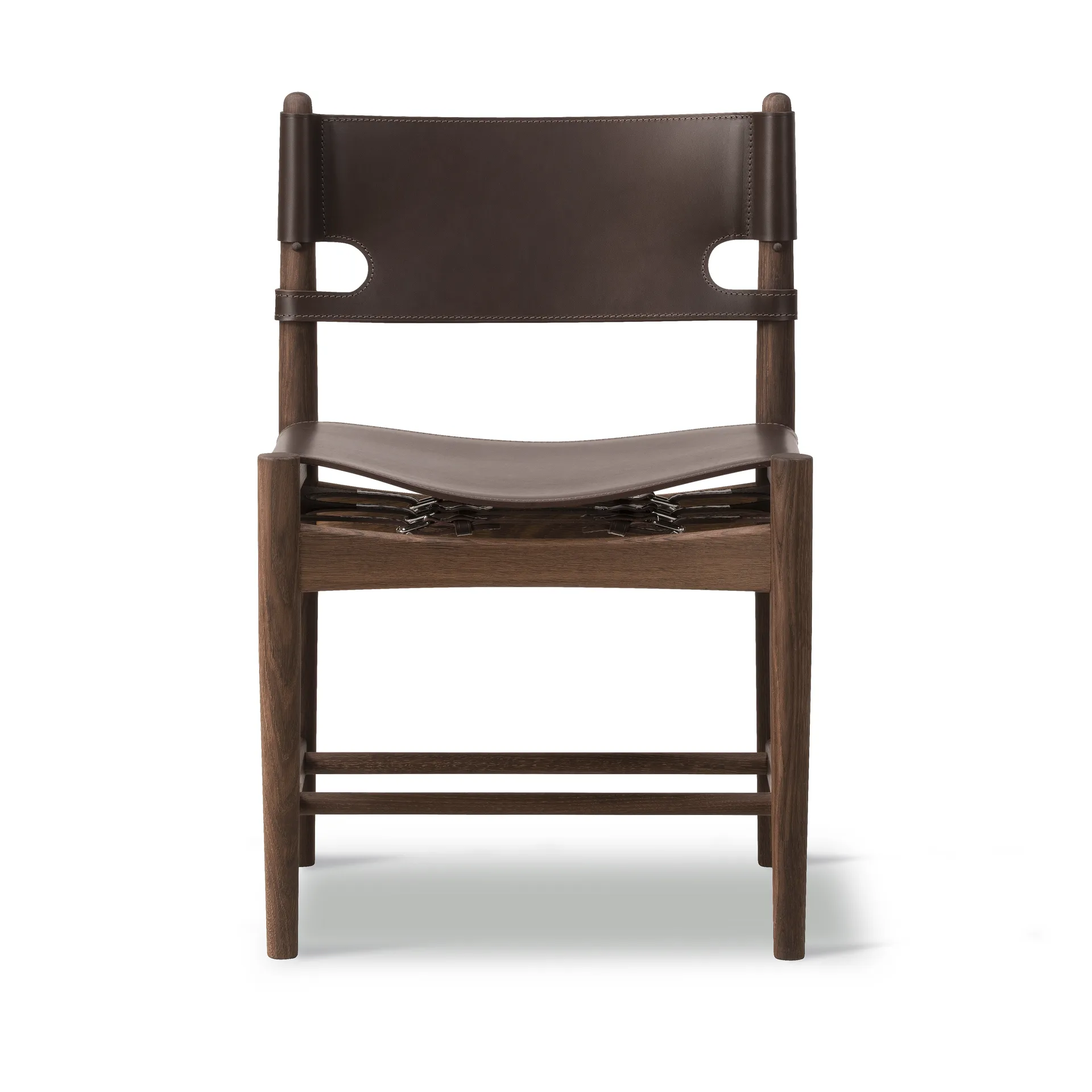 The Spanish Dining Chair, Læder mørkebrun-røget eg Fredericia Furniture